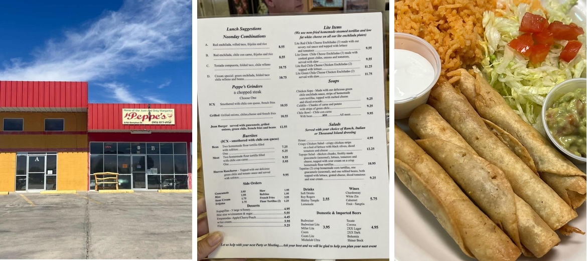 Peppe's Restaurant Menu