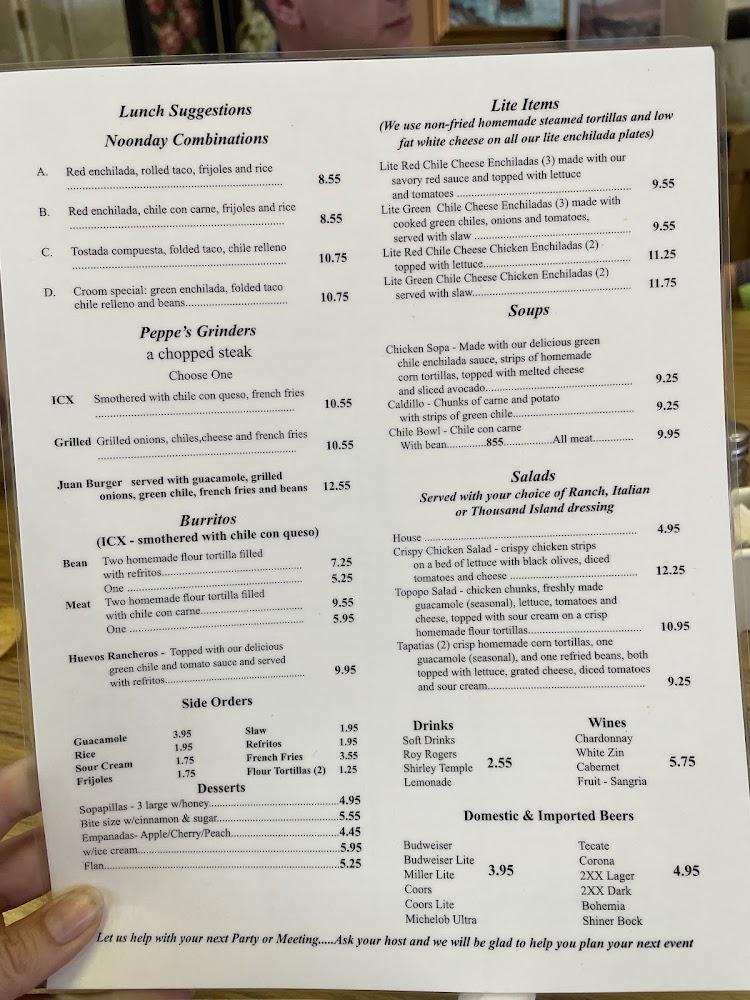 Peppe's Restaurant Menu image 1