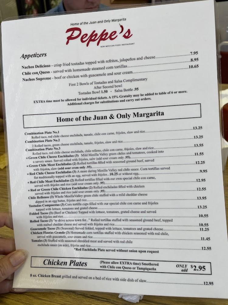 Peppe's Restaurant Menu image 2