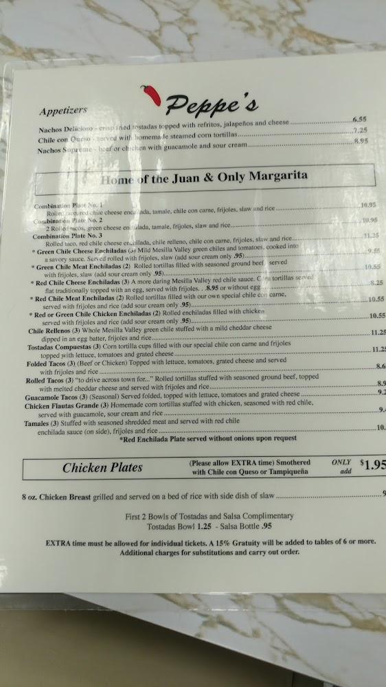 Peppe's Restaurant Menu image 3