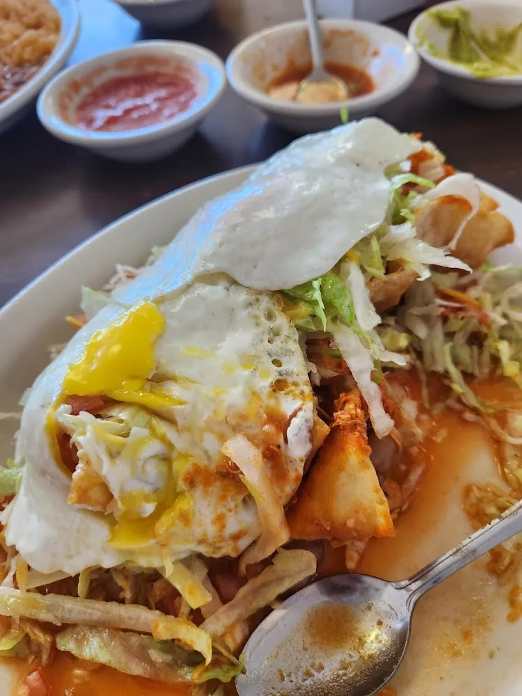 Red Enchiladas with Egg